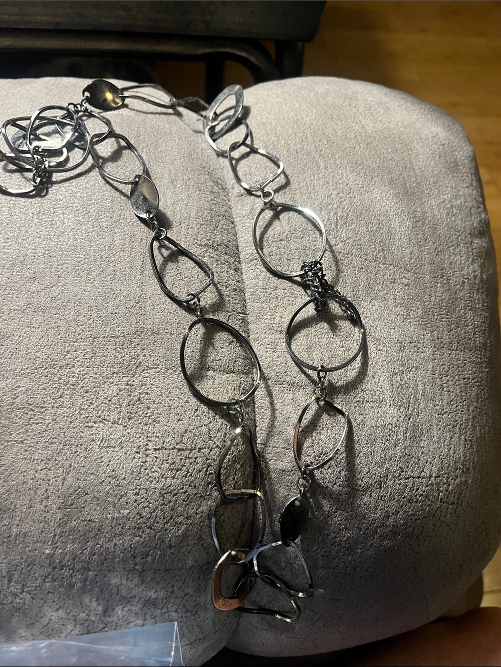 Silver Linked Oval Necklace - Women Jewelry 2000